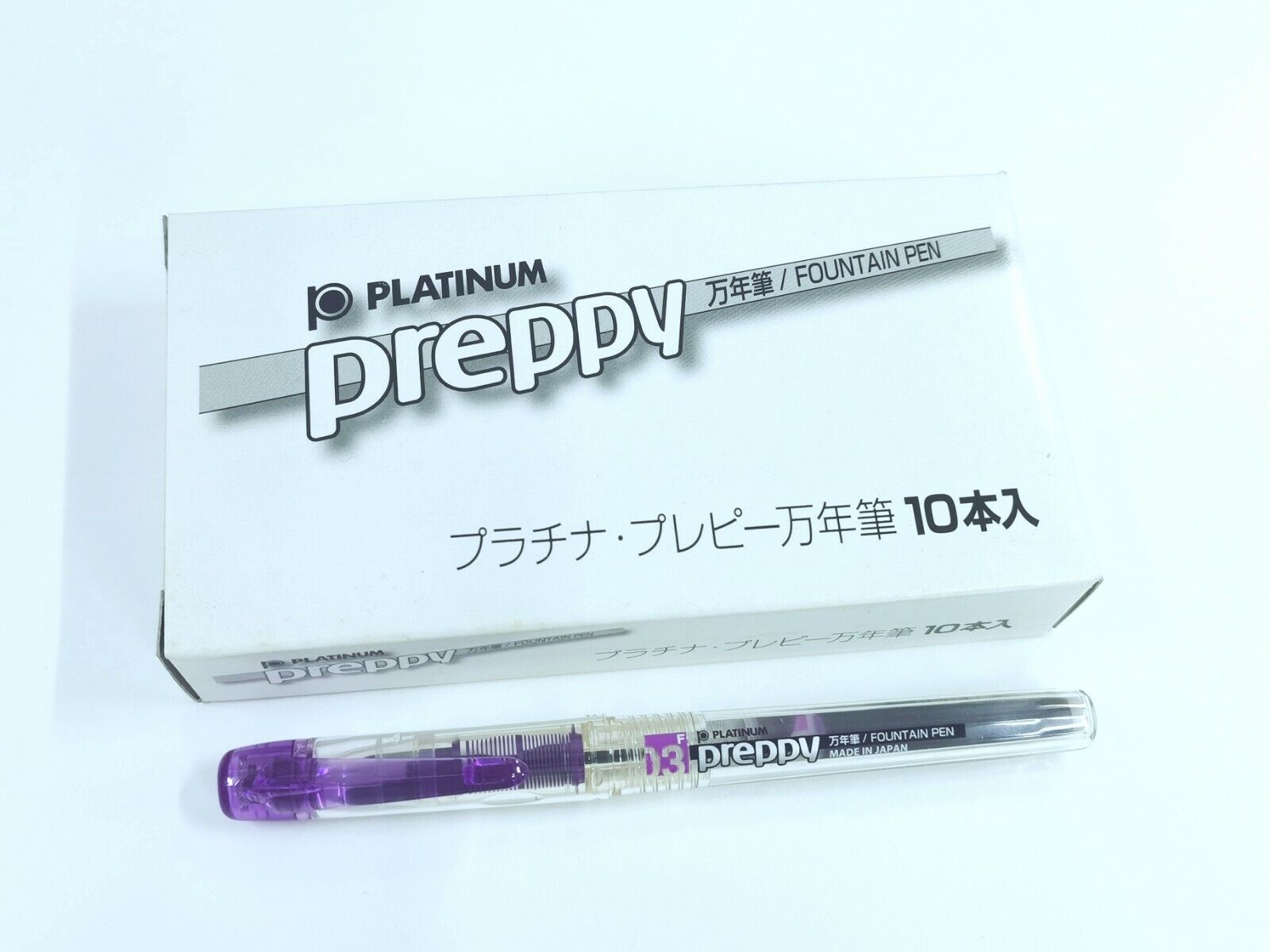 10 x Platinum Preppy SPN-100A Fountain Pen 0.3mm Fine Nib, VIOLET
