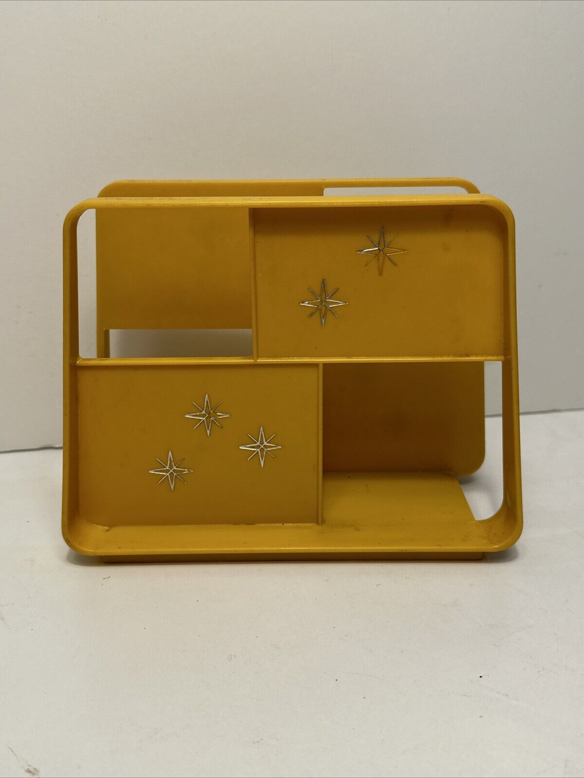 Vintage Mid-Century Atomic Star Royal Napkin Holder Yellow