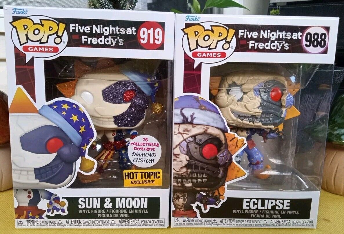 Funko Pop (DIAMOND) Five Nights at Freddy\'s Custom Sun and Moon & Eclipse #988