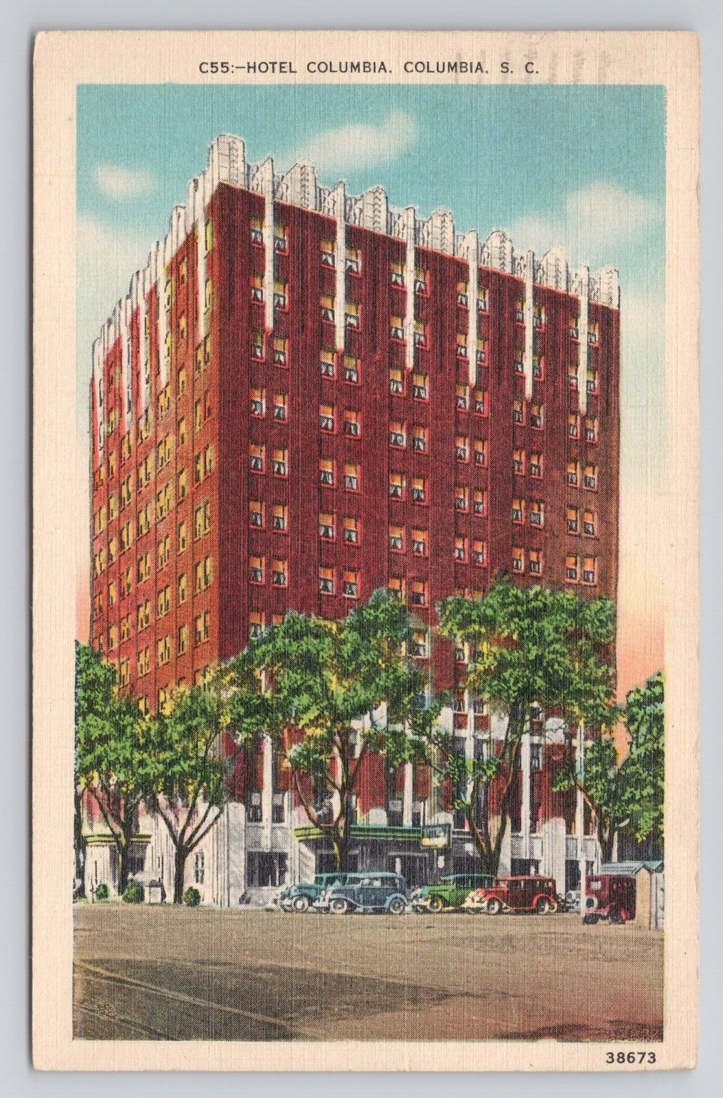 Hotel Columbia Columbia SC Linen Postcard No 4210