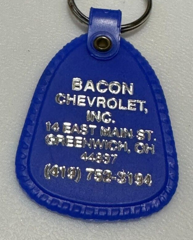 Greenwich Ohio Bacon Chevrolet Dealership Chevy Auto Car Dealer Motors Keychain
