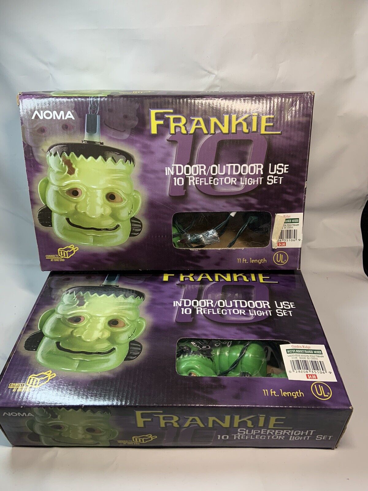 NOMA Frankenstein “Frankie” Halloween 10 String Lights 11’ (2 Boxes)