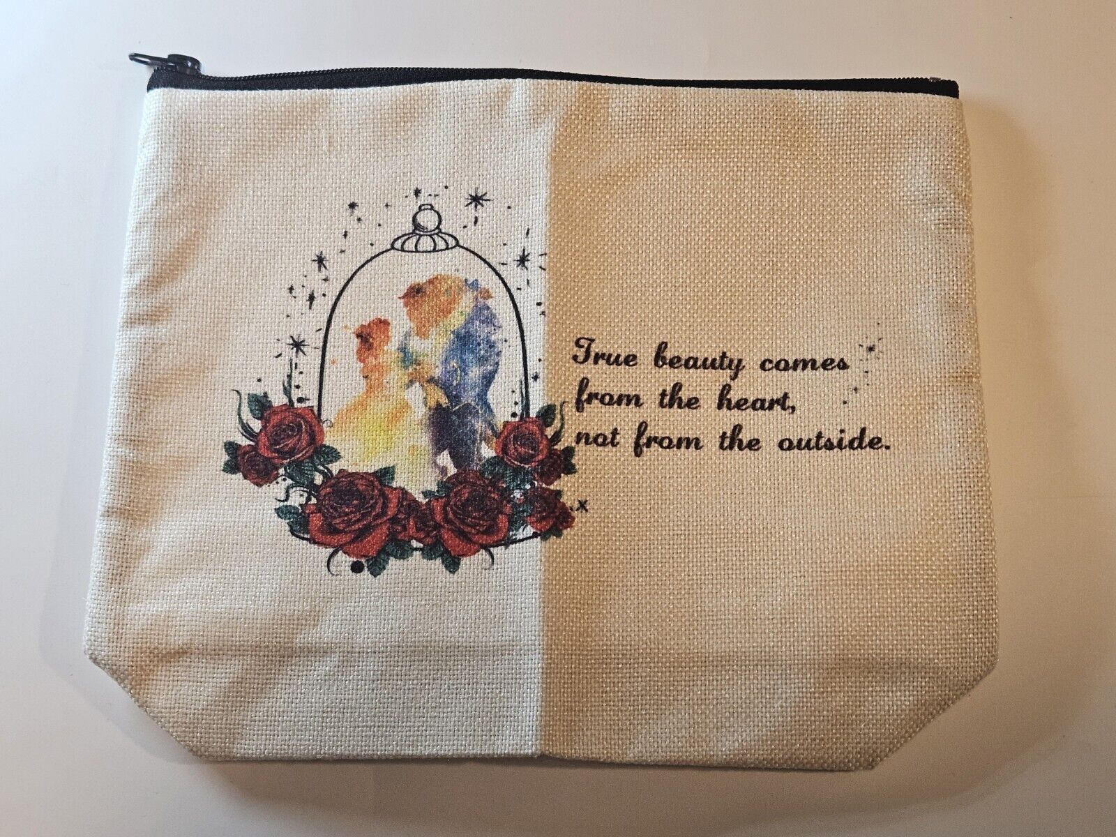 True Beauty Comes From Within Cosmetic Makeup Bag For Travel Beauty & The Beast