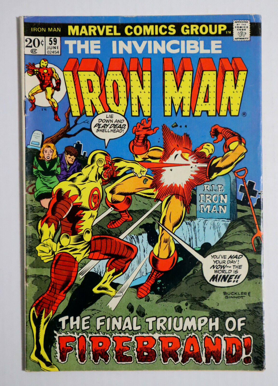 1973 Invincible Iron Man 59 by Marvel Comics 6/73, 1st Series, 20¢ Ironman cover