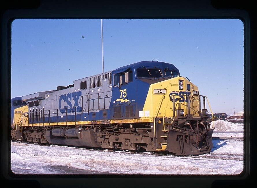 Original Railroad Slide CSX CSXT 75 AC4400CW at Bedford Park, IL