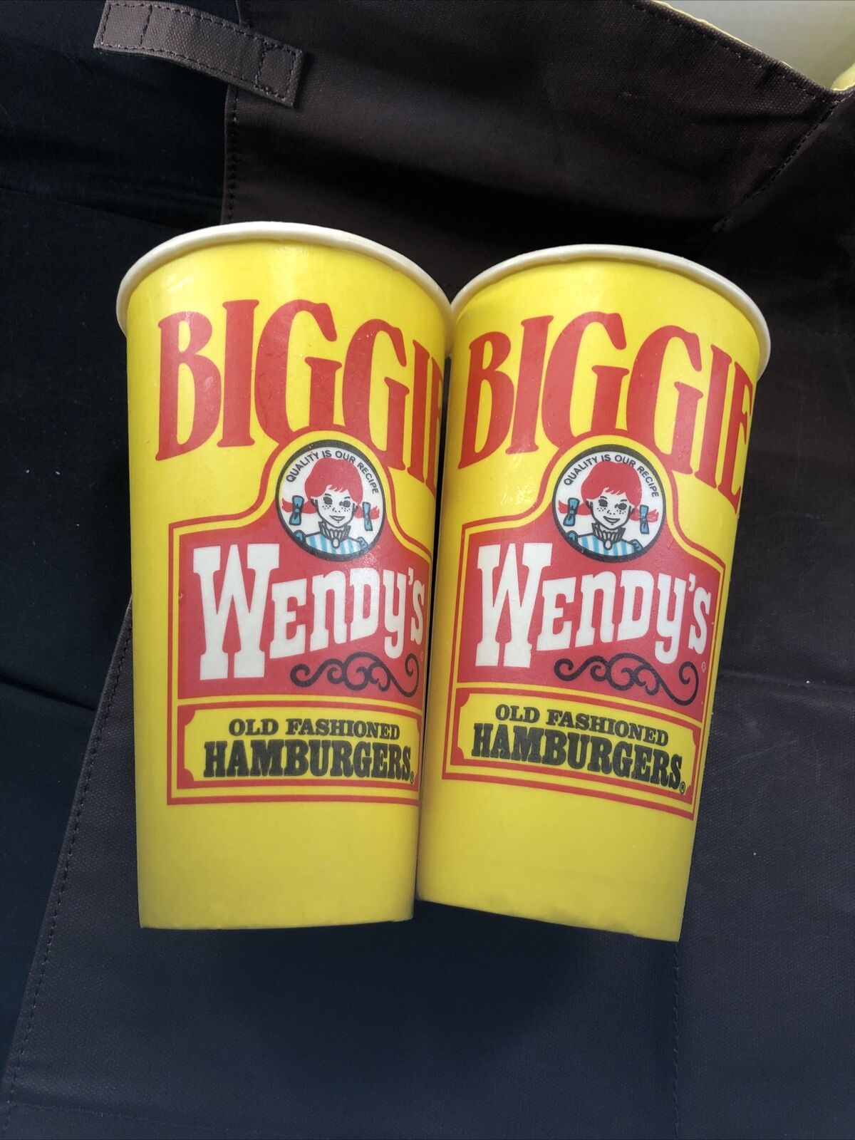 2 1980\'s, Wendy\'s Fast Food  NOS Large Wax Paper Cup Biggie Size Rare