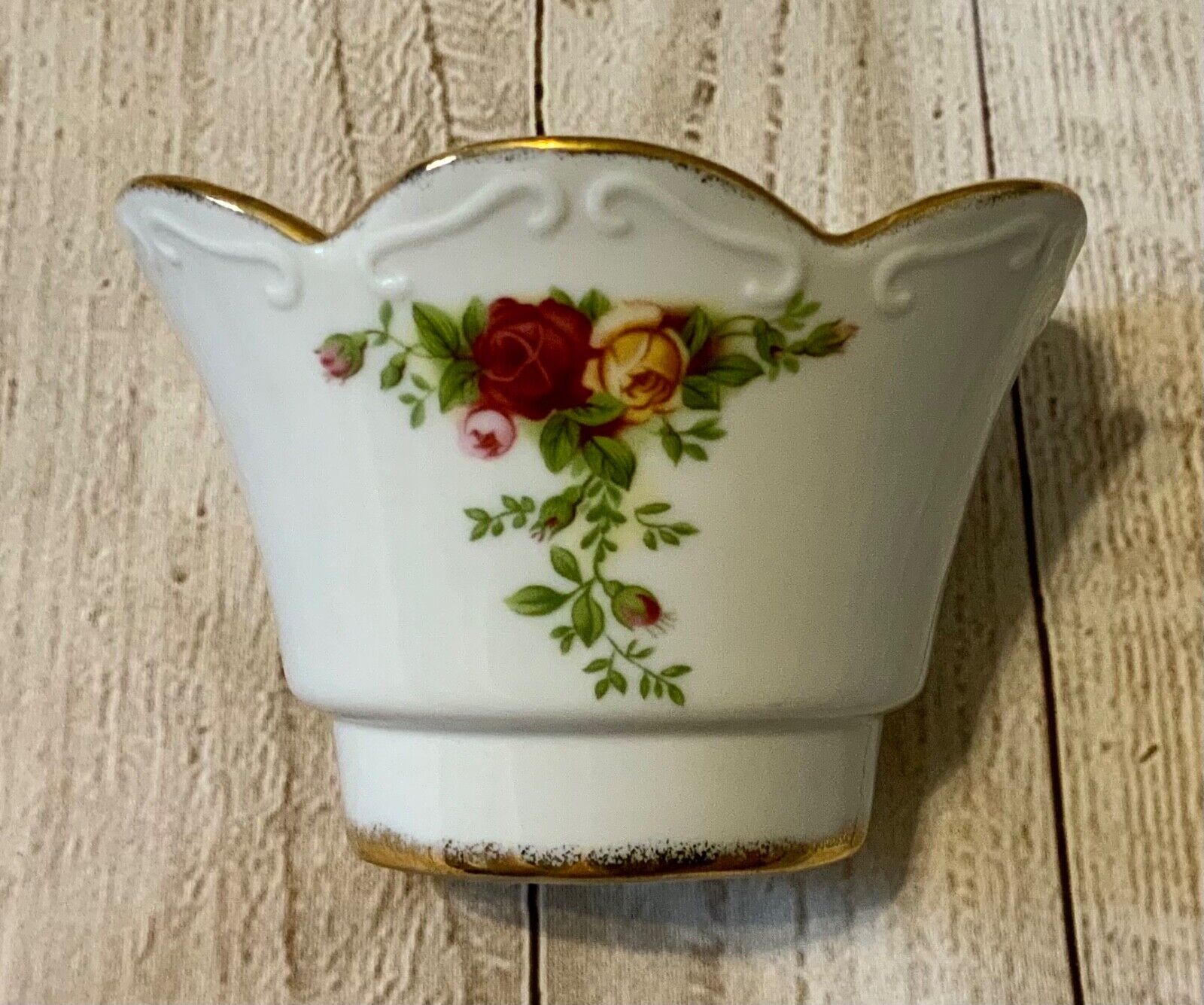 VTG Royal Albert Old Country Roses Bone China Collectible Votive Candle Cup Dish