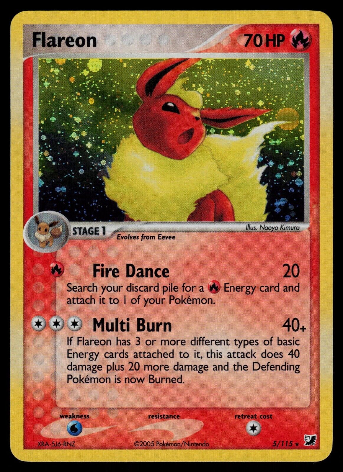 Flareon - 5/115 - Pokemon Card Ex Unseen Forces Holo Rare - LP