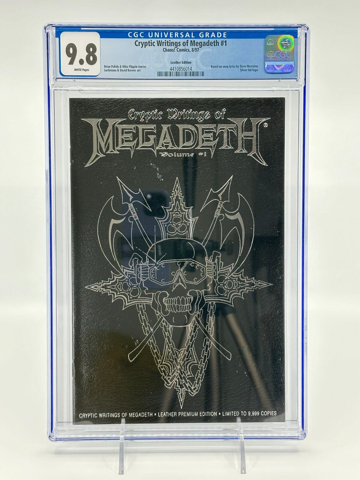 Cryptic Writings of Megadeth #1 Leather Edition CGC 9.8 White Pages Chaos 1997