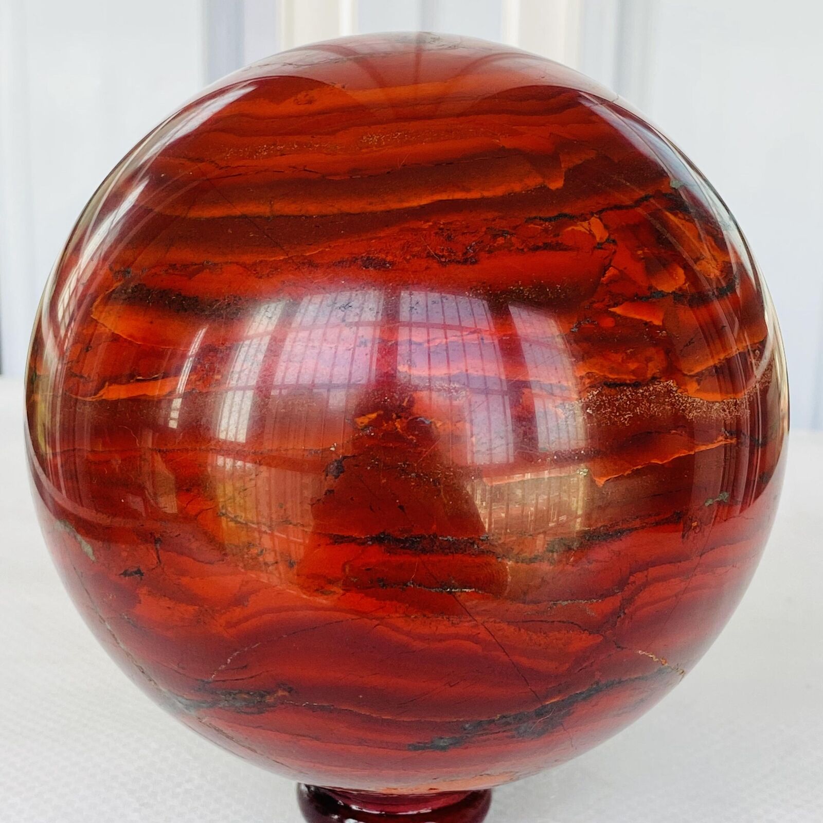 Natural Red jasper Sphere Quartz Crystal reiki Ball Healing 2560G