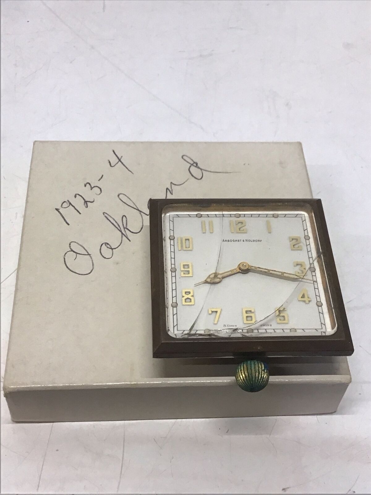 Rare 1923-24 Oakland Automobile 8 Day Clock 15 Jewels Cortland Watch Co. - Works