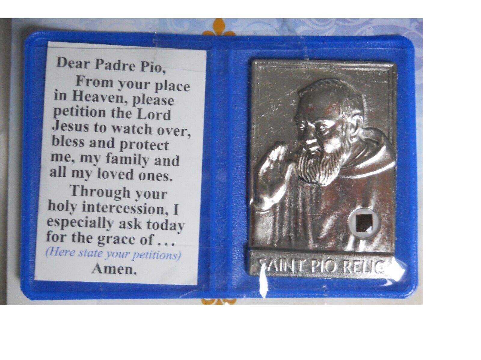 St. padre pio medal FREE S/H relic NEW medal saint of pietrelcina