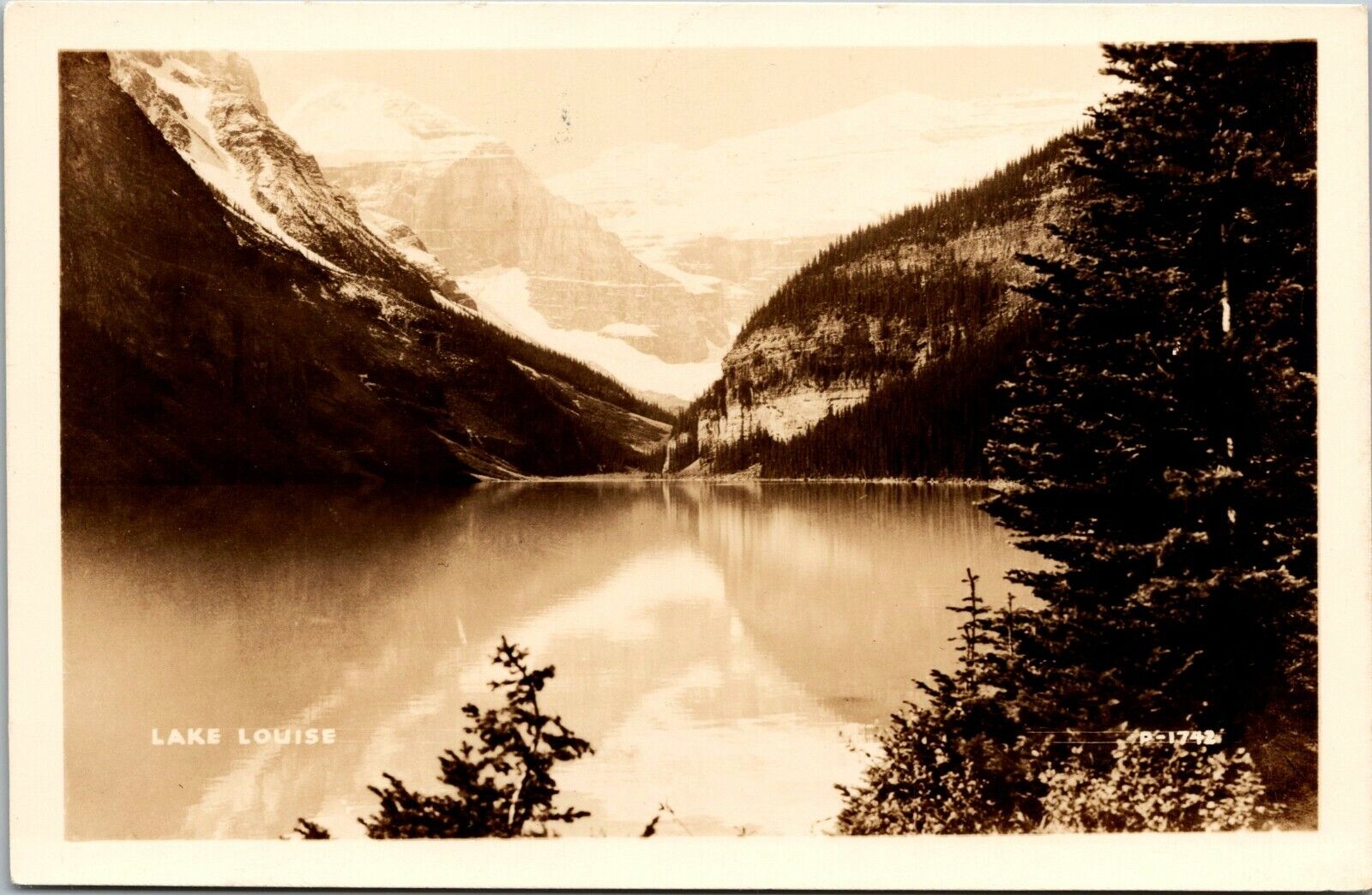 Lake Louise Canada Banff RPPC Vintage Black White Postcard
