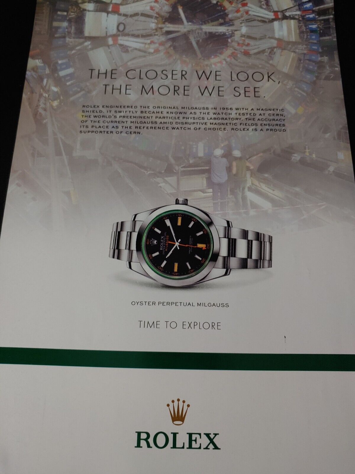 CLOSER LOOK ~ Original Rolex Milgauss Magazine Ad Advertisement Print ~ NICE