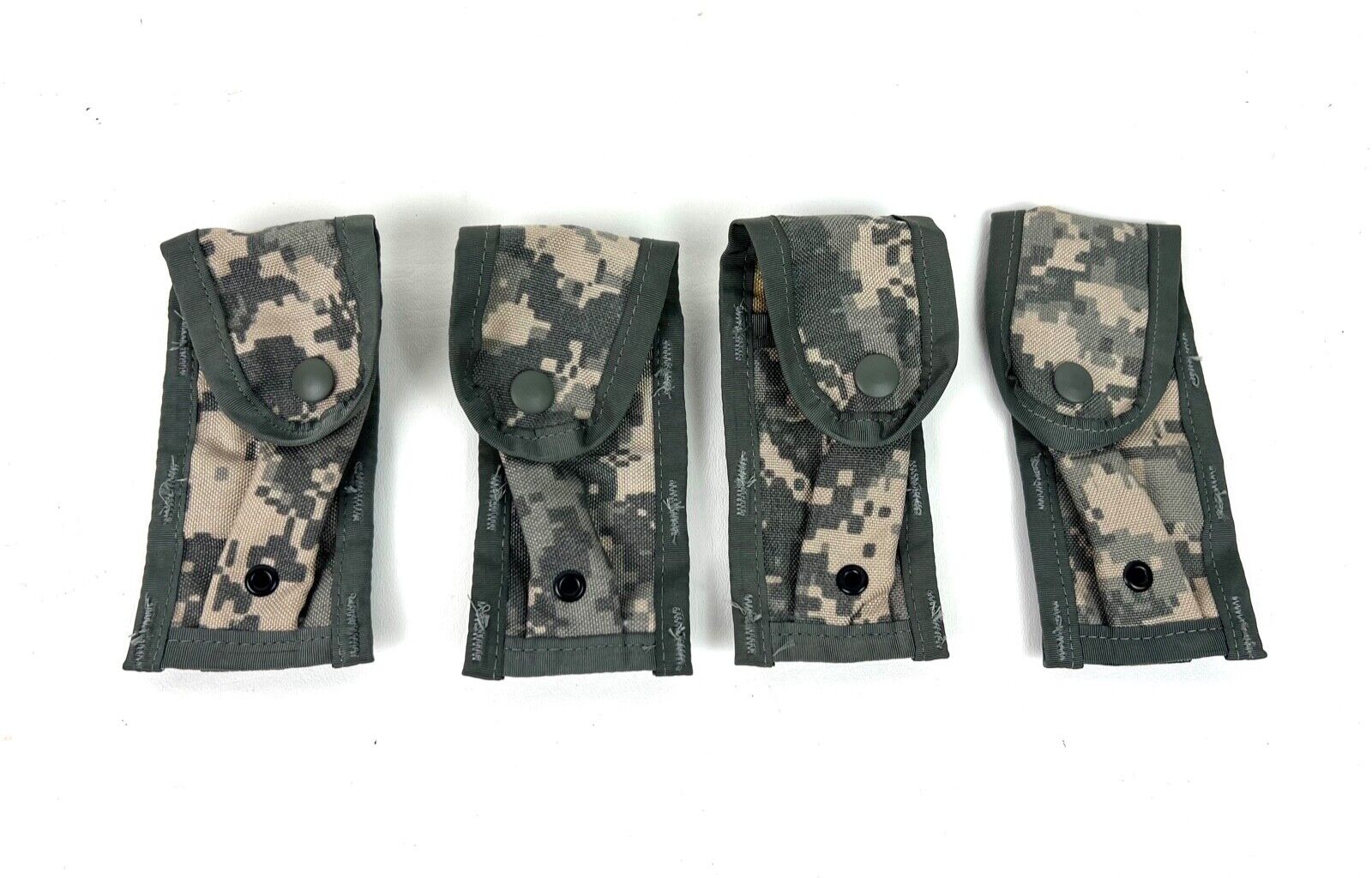 New Lot of 4 ea. USGI Military MOLLE ACU 9mm Single Mag Pistol Magazine Pouches
