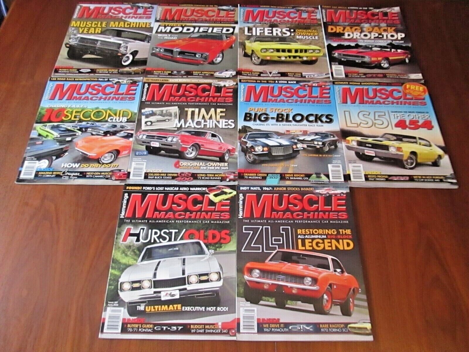 Lot of 10 HEMMINGS MUSCLE MACHINES Magazines 2009 2010 2013 All Listed