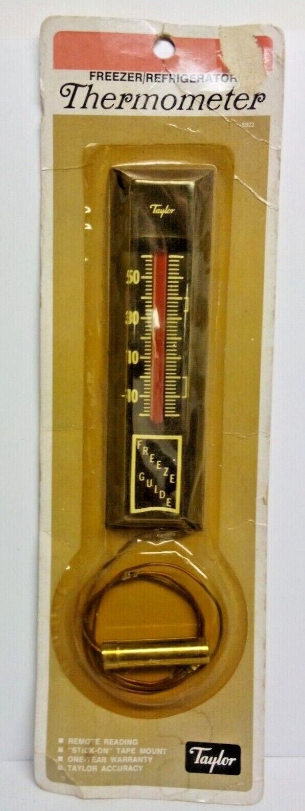 RARE VTG TAYLOR FREEZE-GUIDE REMOTE READING FREEZER / REFIGERATOR THERMOMETER
