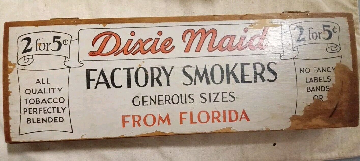 RARE Antique Dixie Florida Sign, Vintage Cigar Box