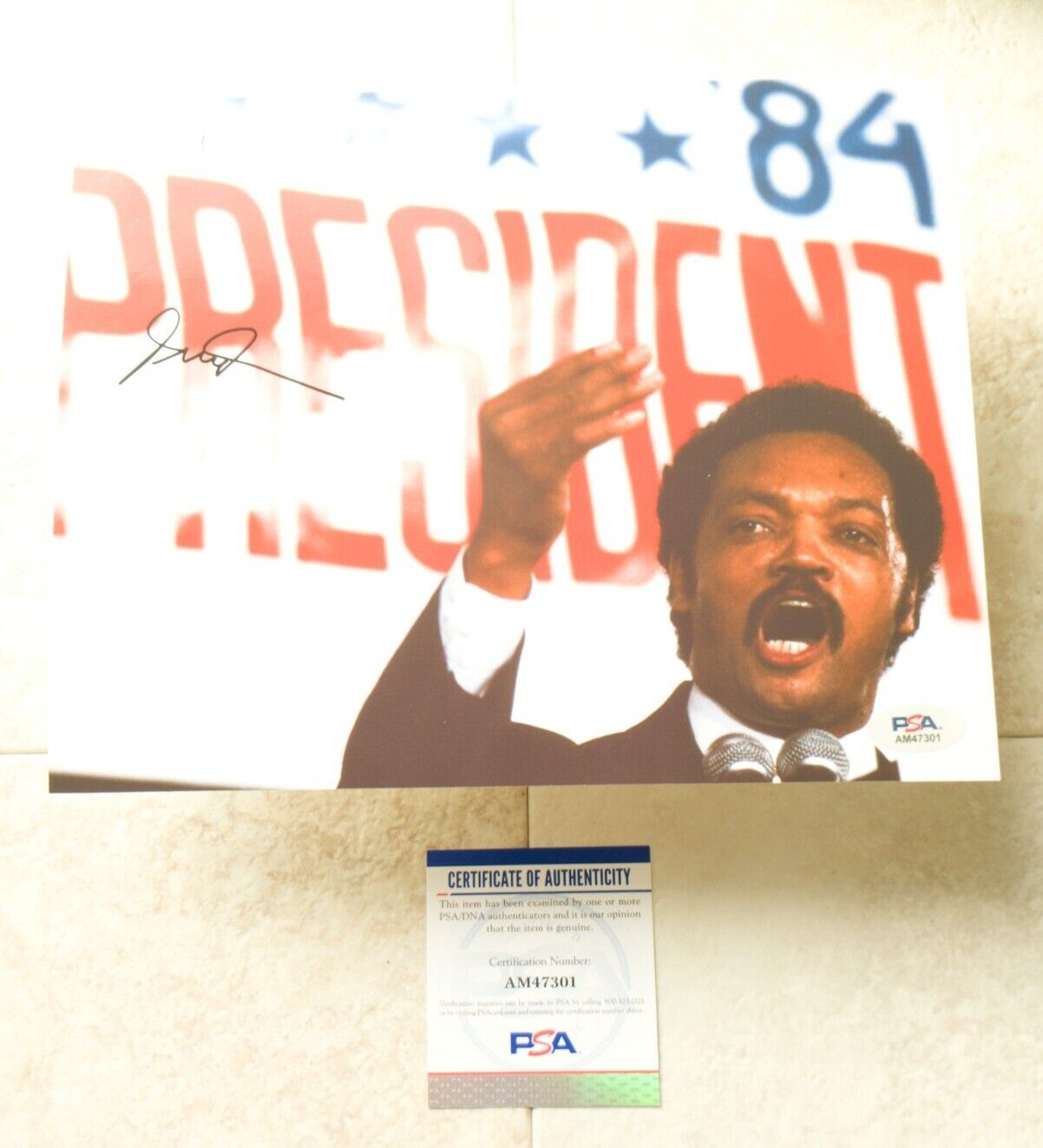 REV JESSE JACKSON Civil Rights Leader SIGNED 8x10 Photo PSA/DNA