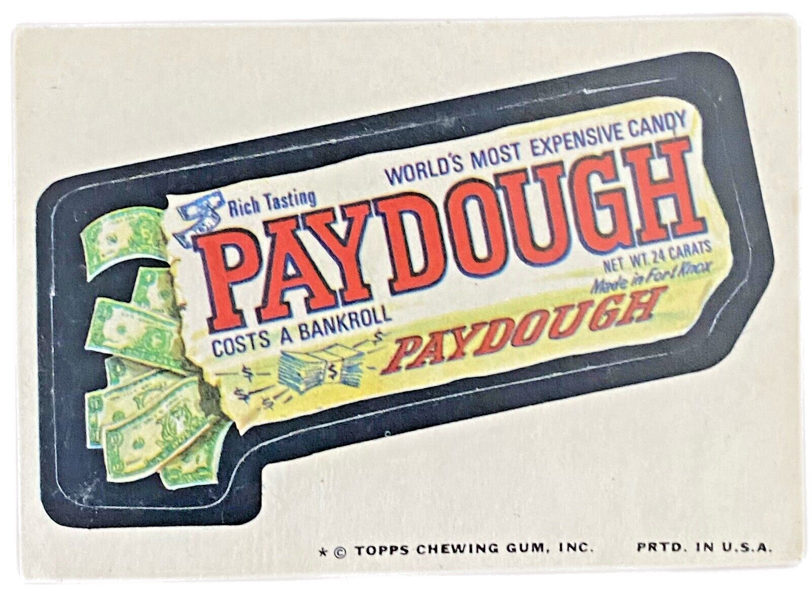 Vintage 1975 Topps WACKY PACKAGES Sticker Paydough Candy