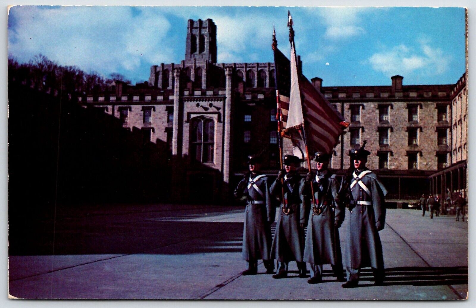 Vintage Postcard - Color Guard of Cadets in Central Barracks - West Point NY