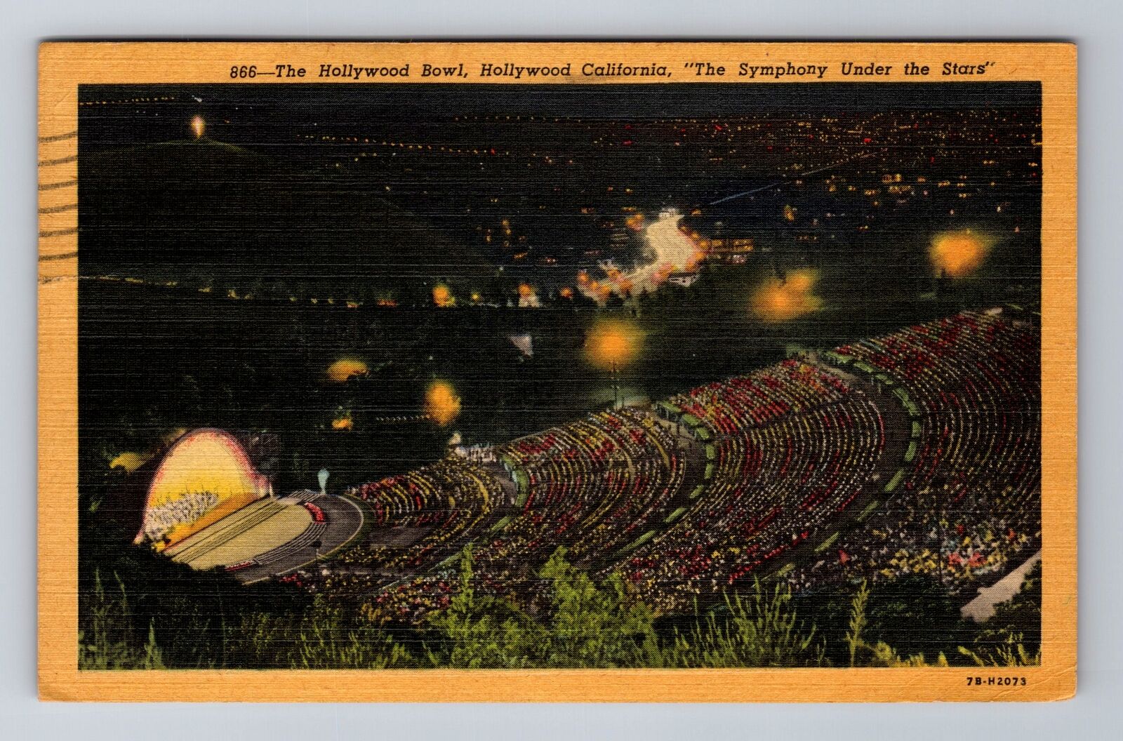 Hollywood CA-California, The Hollywood Bowl, Aerial, Vintage c1954 Postcard