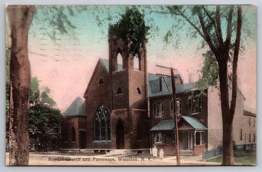 eStampsNet - Baptist Church and Parsonage Waterloo NY 1914 Postcard