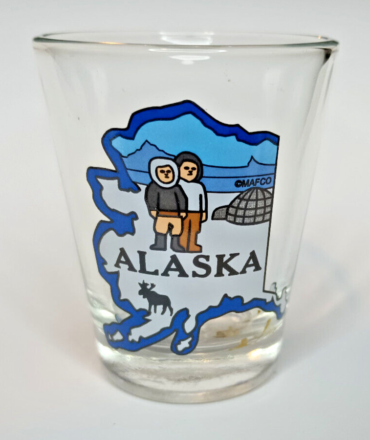 Alaska Shotglass State Eskimo Frontier Aleut Alyeska North Juneau Fairbanks