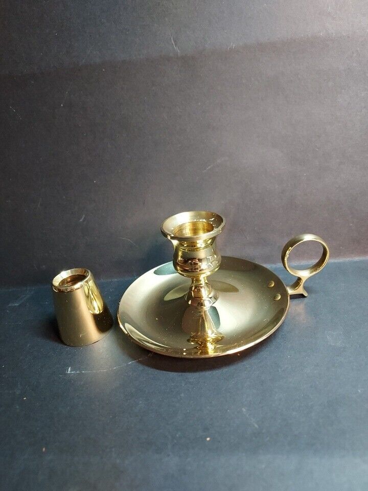 VTG Baldwin Brass Small Chamberstick #7231 W/Brass Candle Topper
