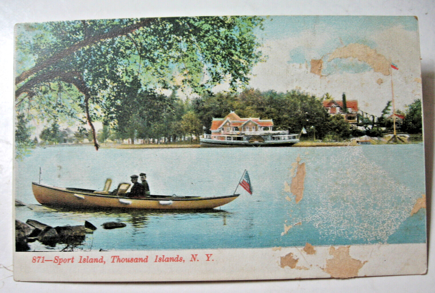1906 era Sport Island in Thousand Islands, N.Y. postcard