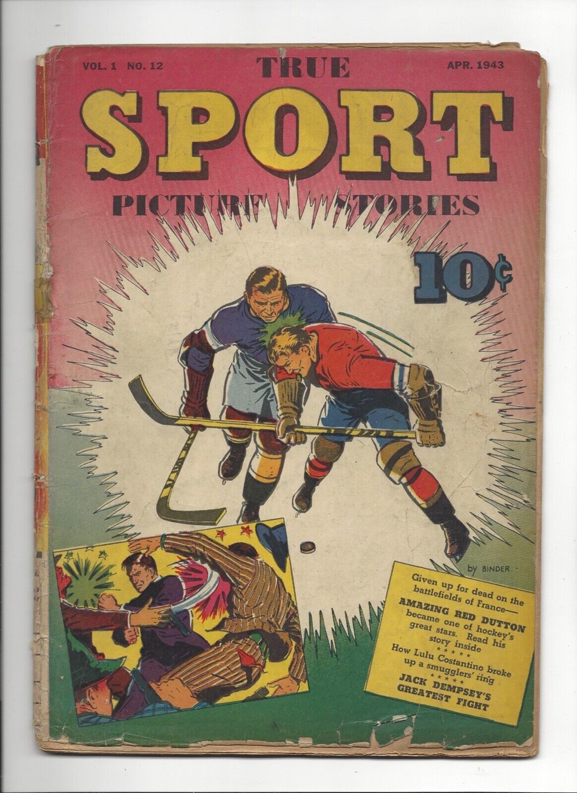 True Sport Picture Stories Vol.1 #12 Jack Dempsey Hockey - Street & Smith 1943 