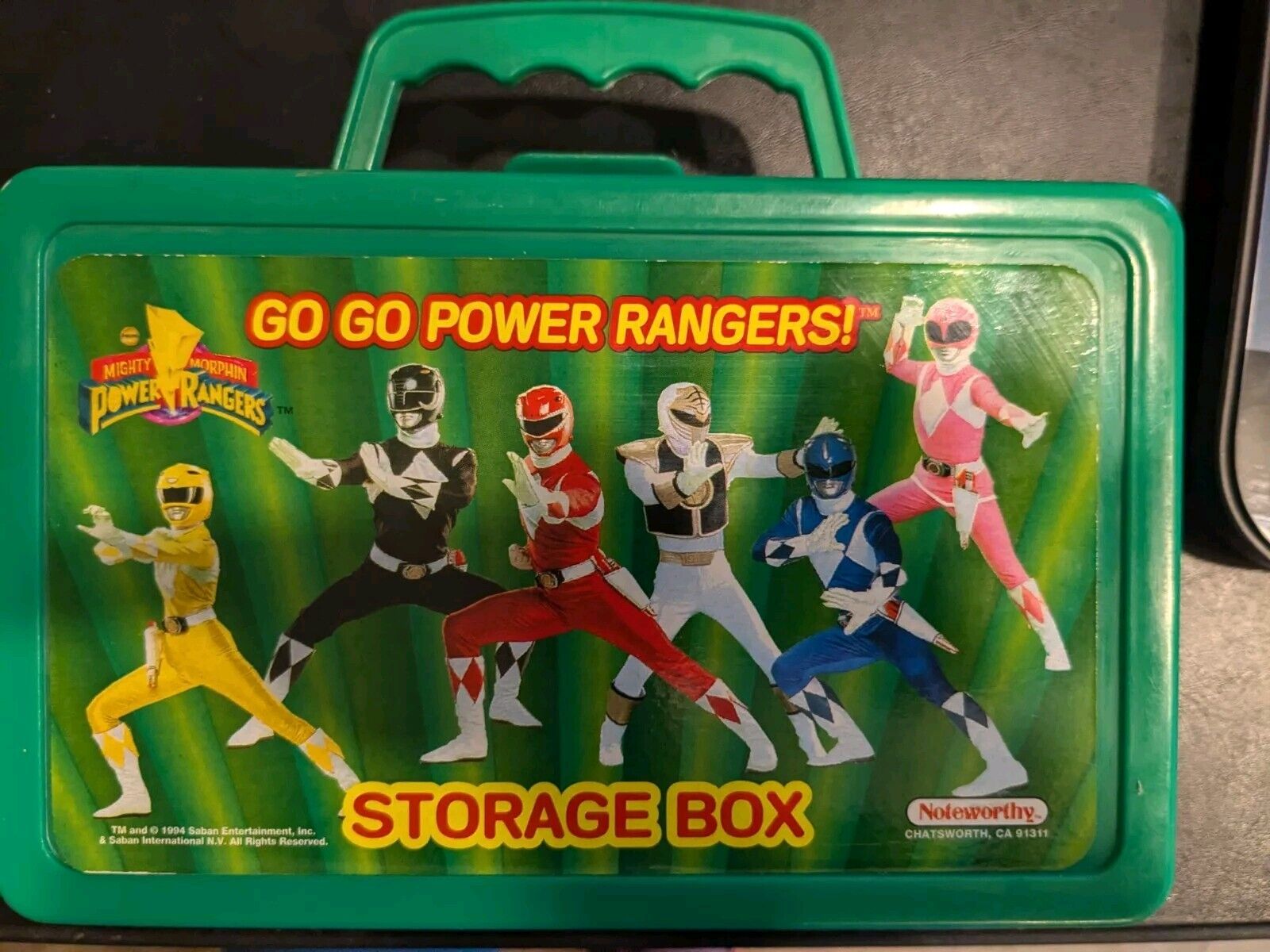 Power Rangers Storage Box Pencil Case Vintage Green Lunch