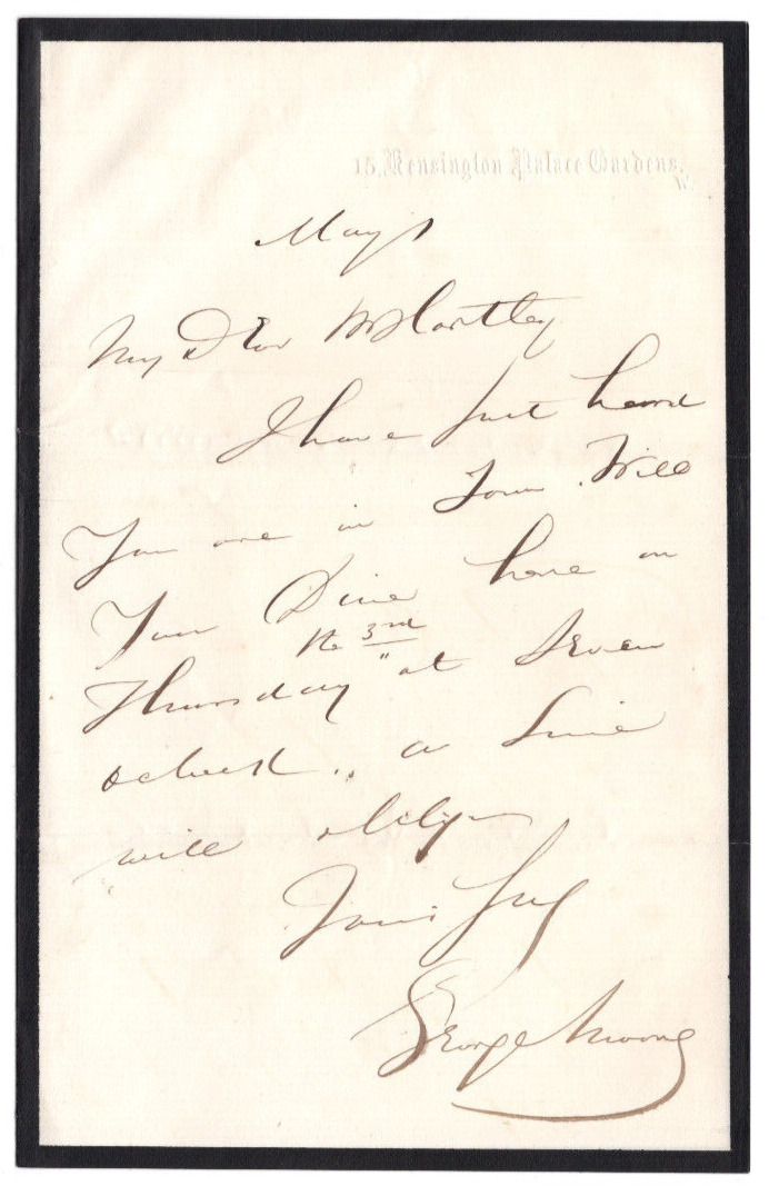 George Moore (1806–1876) Signed Letter Lace Merchant Philanthropist Autographed