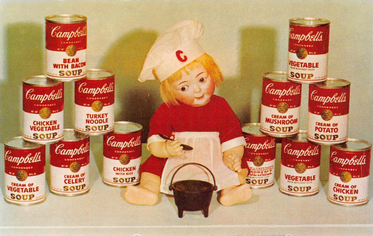 Hobby City Doll Museum CAMPBELL\'S SOUP DOLL Anaheim, CA c1960s Vintage Postcard