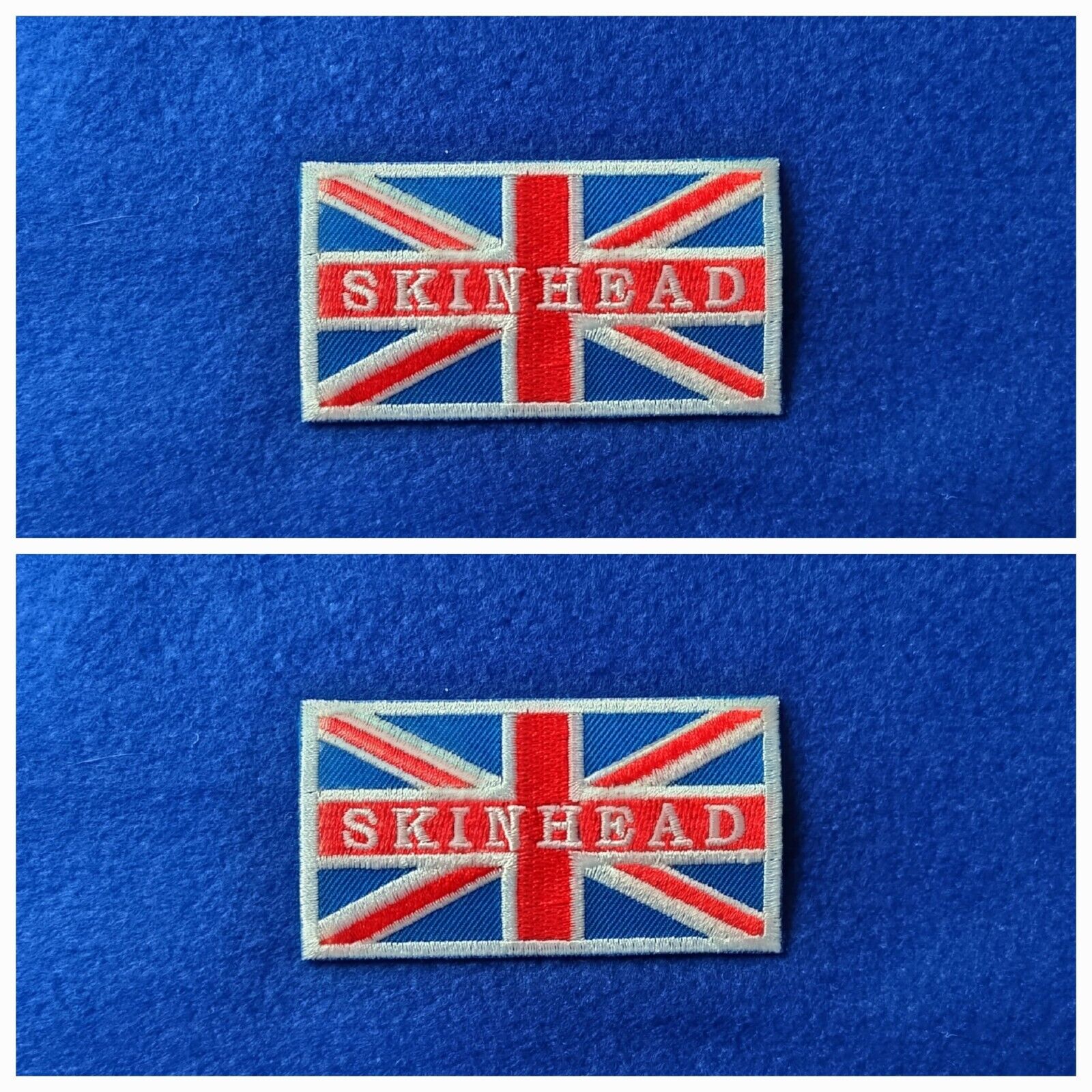 A Pair Of Skinhead Union Flag Skinhead Patches Sew / Iron On Badges
