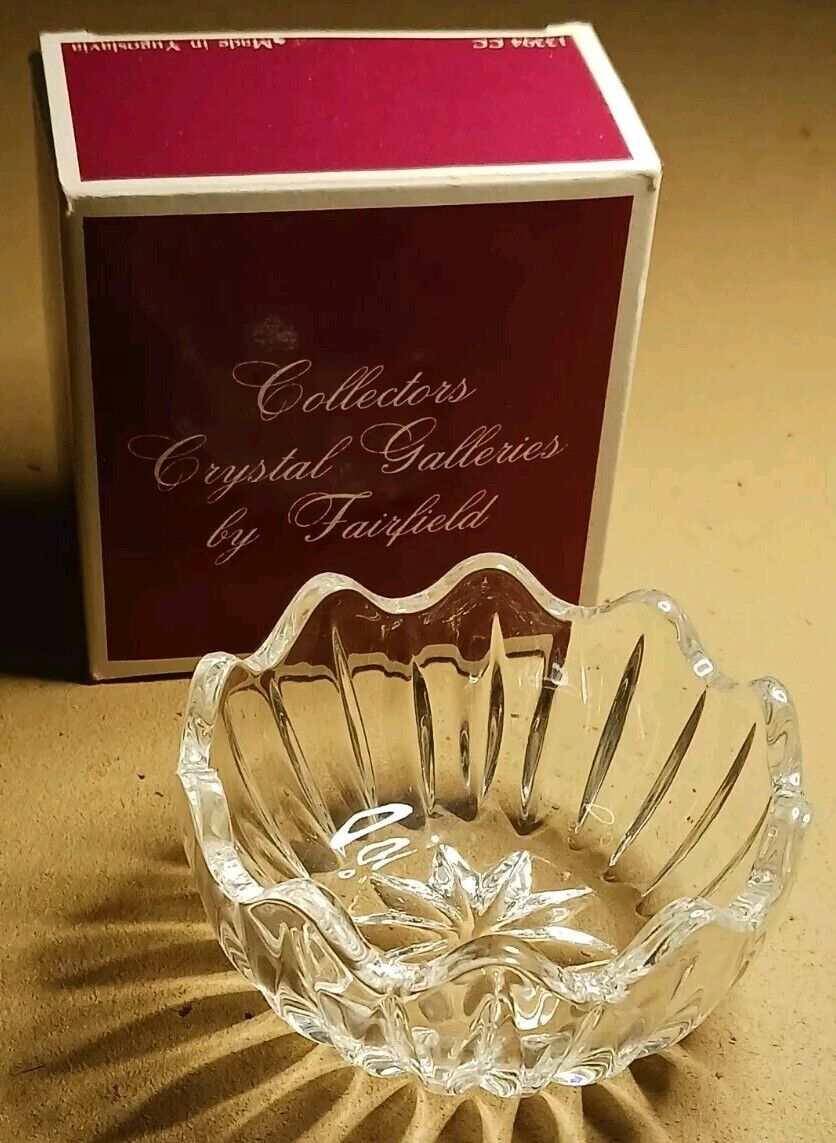 Fairfield Collector's Crystal Galleries Small Crystal Bowl Or Ashtray New In Box