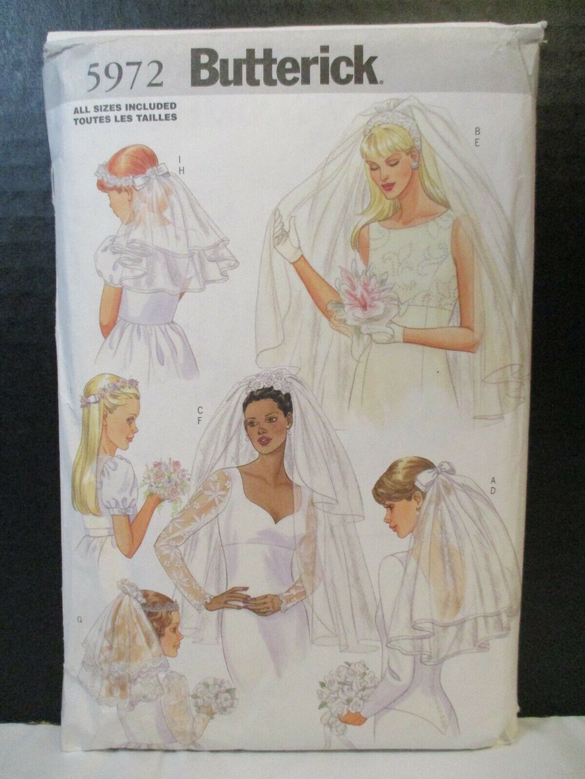 Butterick Pattern 5972 Bridal Accessories Headpieces Wreath Uncut 2001