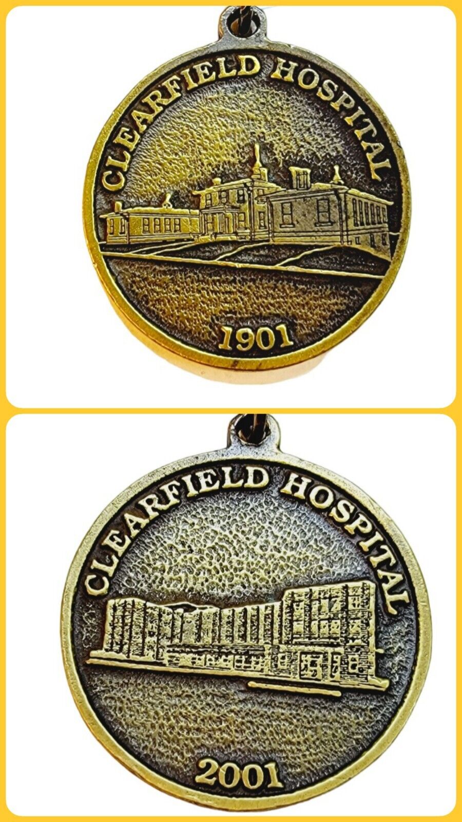 Clearfield Hospital Keychain Pennsylvania 100 Yr Anniversary 1901 - 2001 Keyring