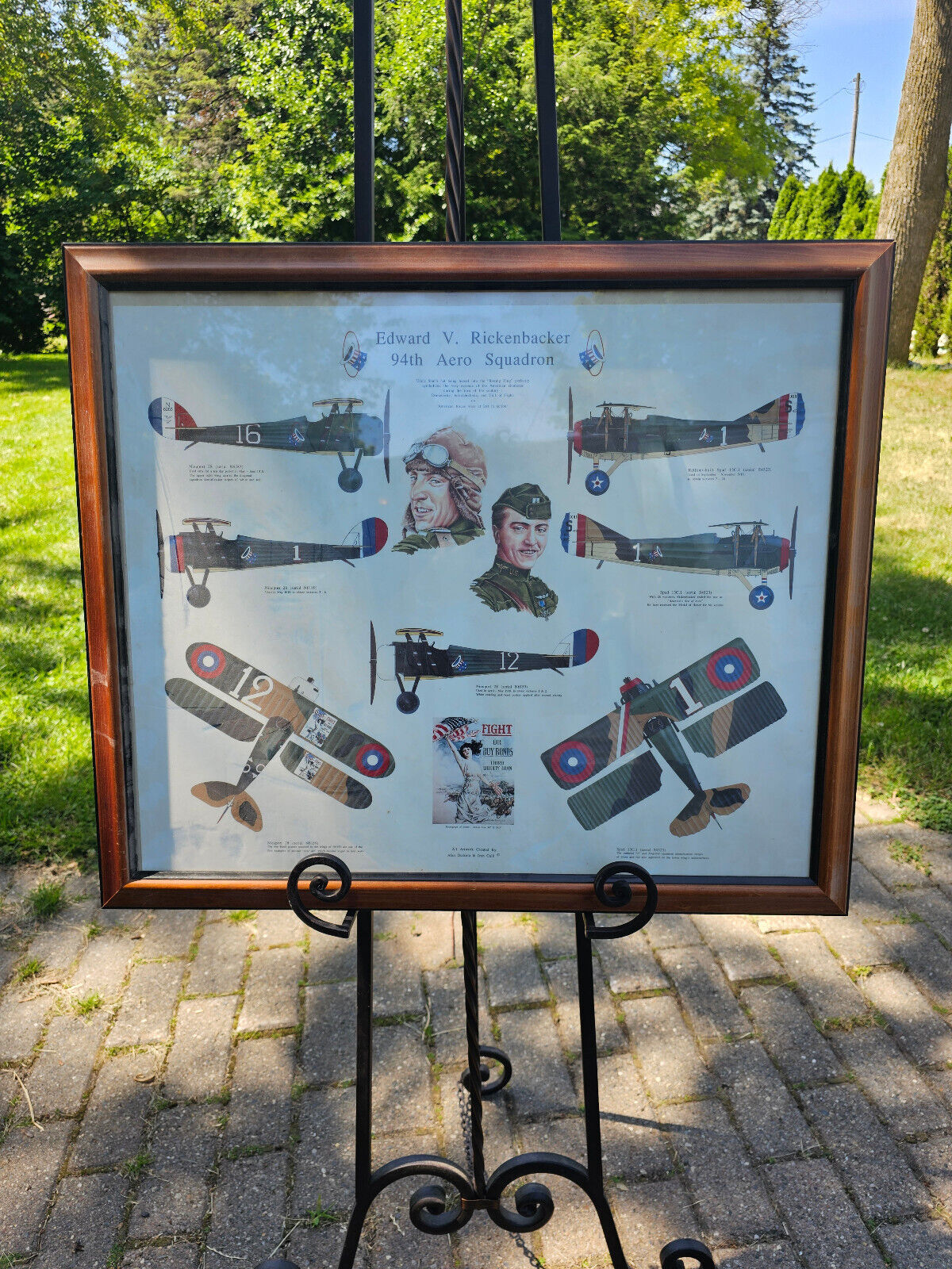 Edward V. Rickenbacker 94th Aero Squadron Poster Framed