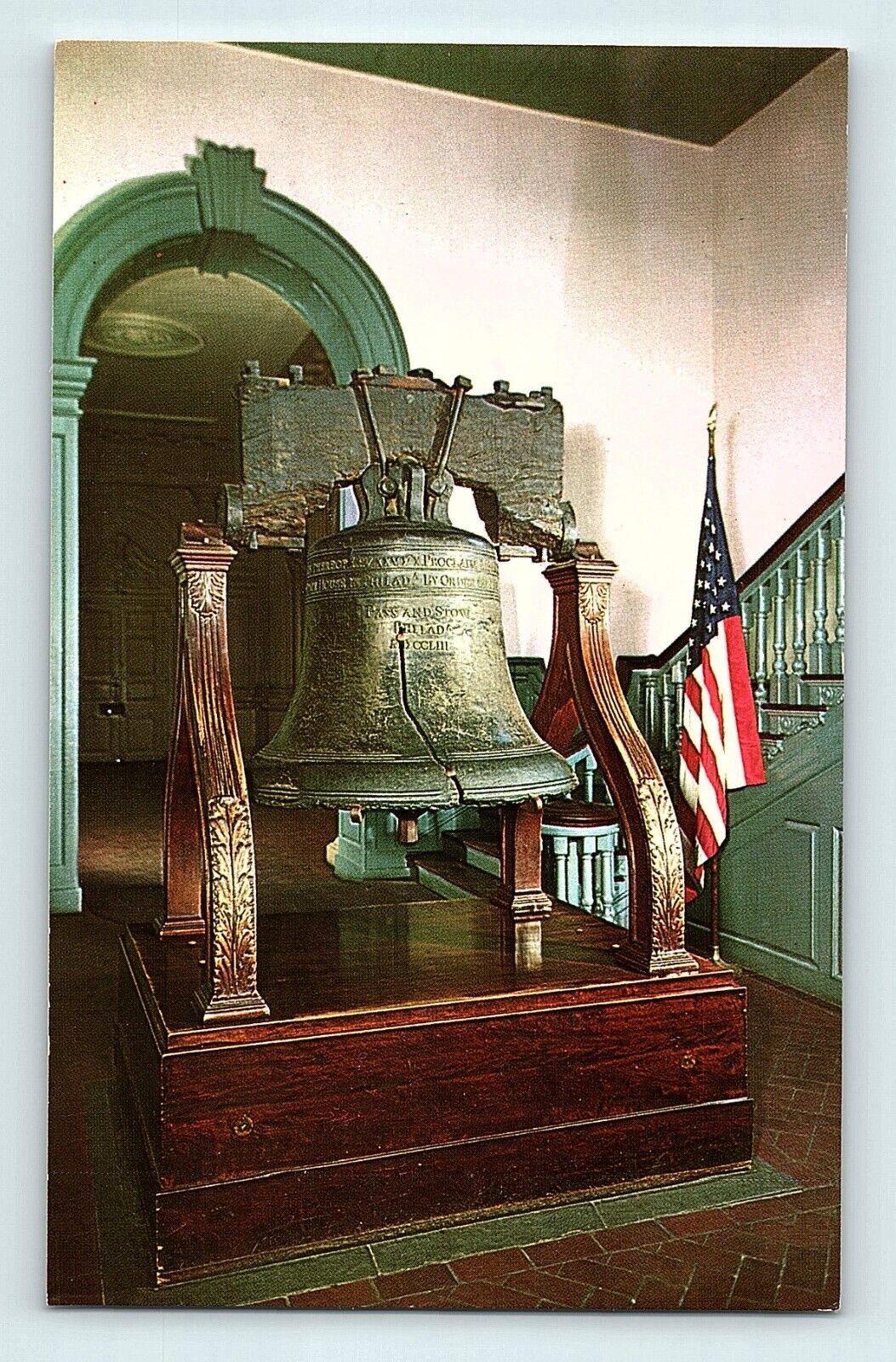 Independence Hall Philadelphia PA Pass & Stow recast Liberty Bell Postcard E5