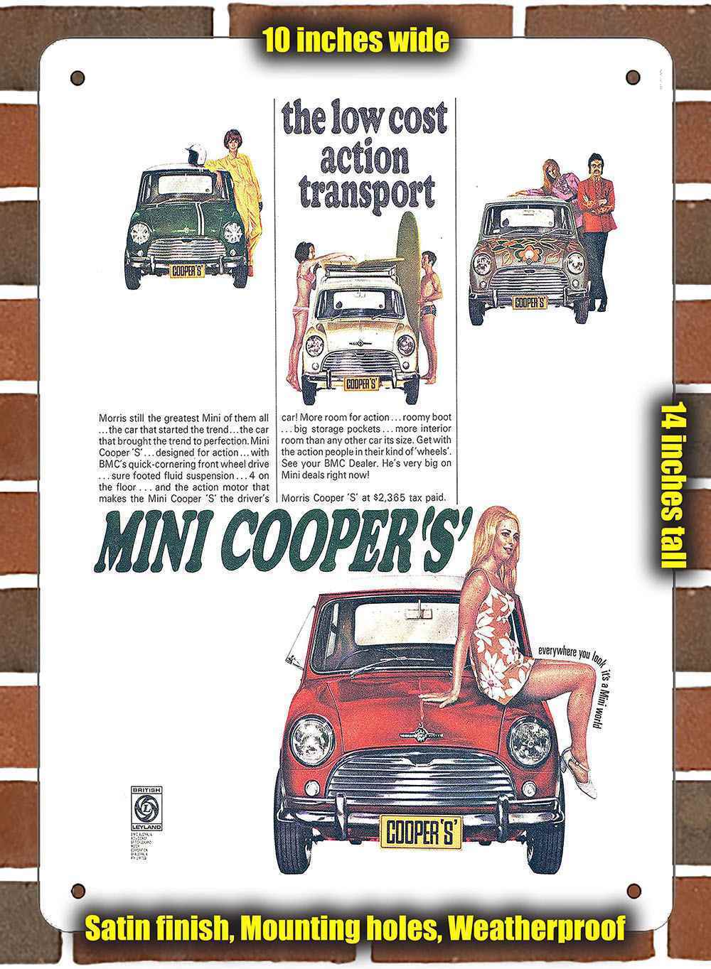 Metal Sign - 1969 Mini Cooper- 10x14 inches