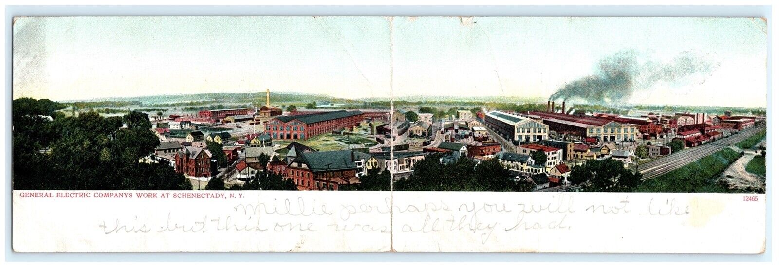 General Electric Company Schenectady NY New York Bifold Panoramic Postcard C1