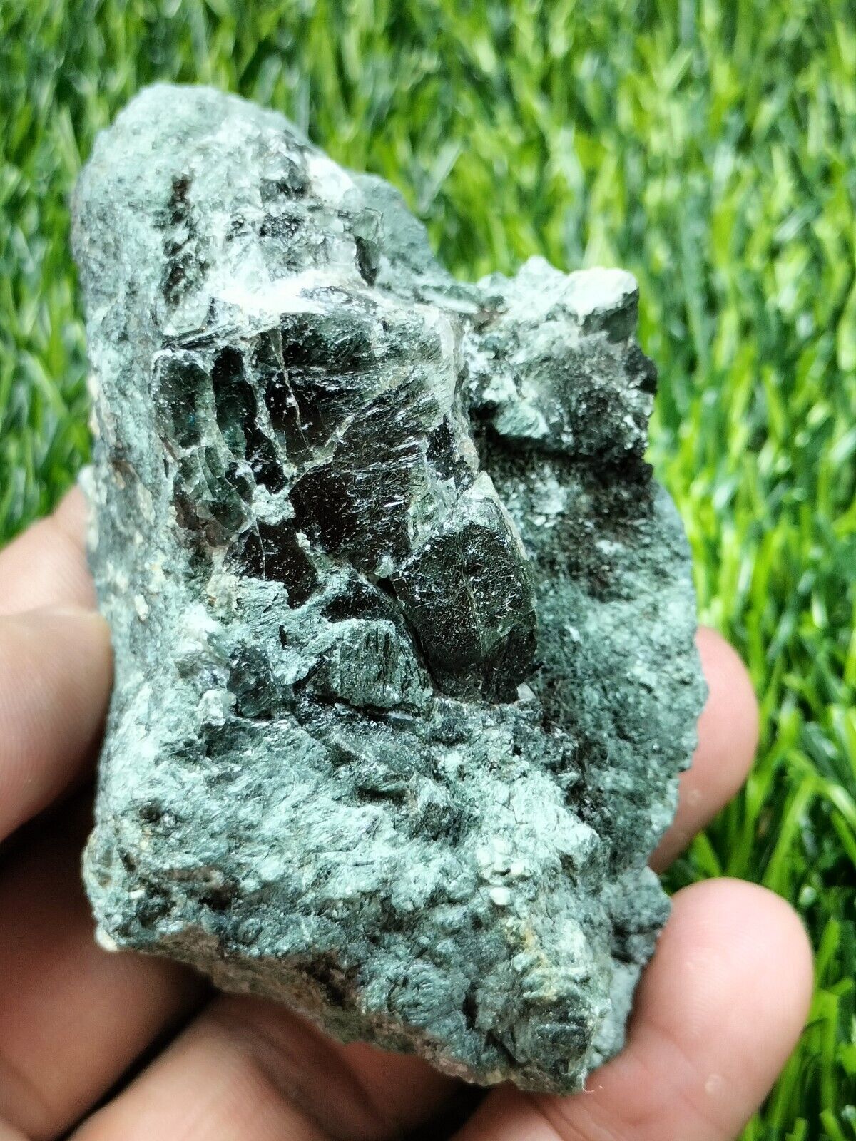 180g Riebeckite/Byssolite included Apatite crystals on matrix beautiful specimen