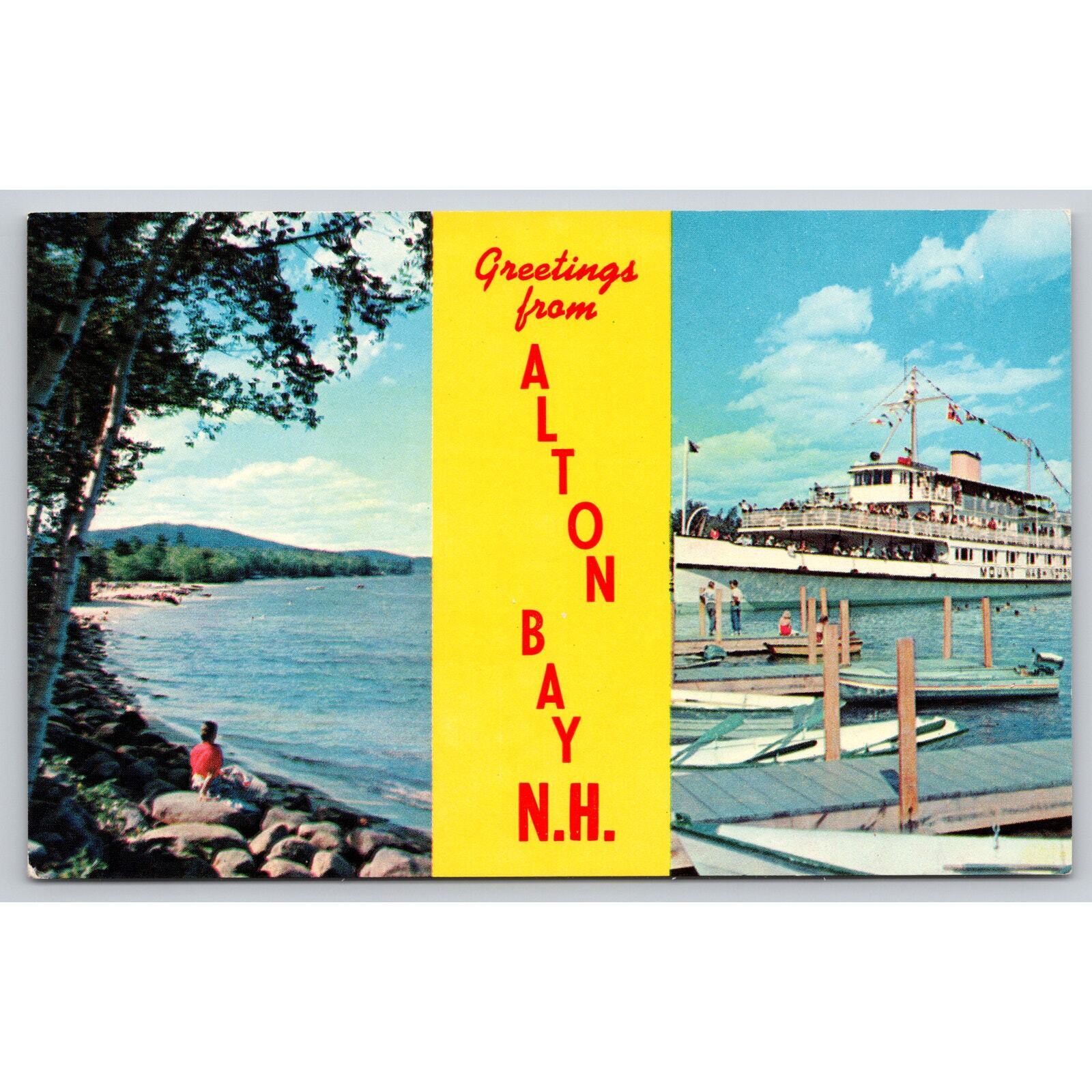 Postcard NH Alton Bay Greetings From