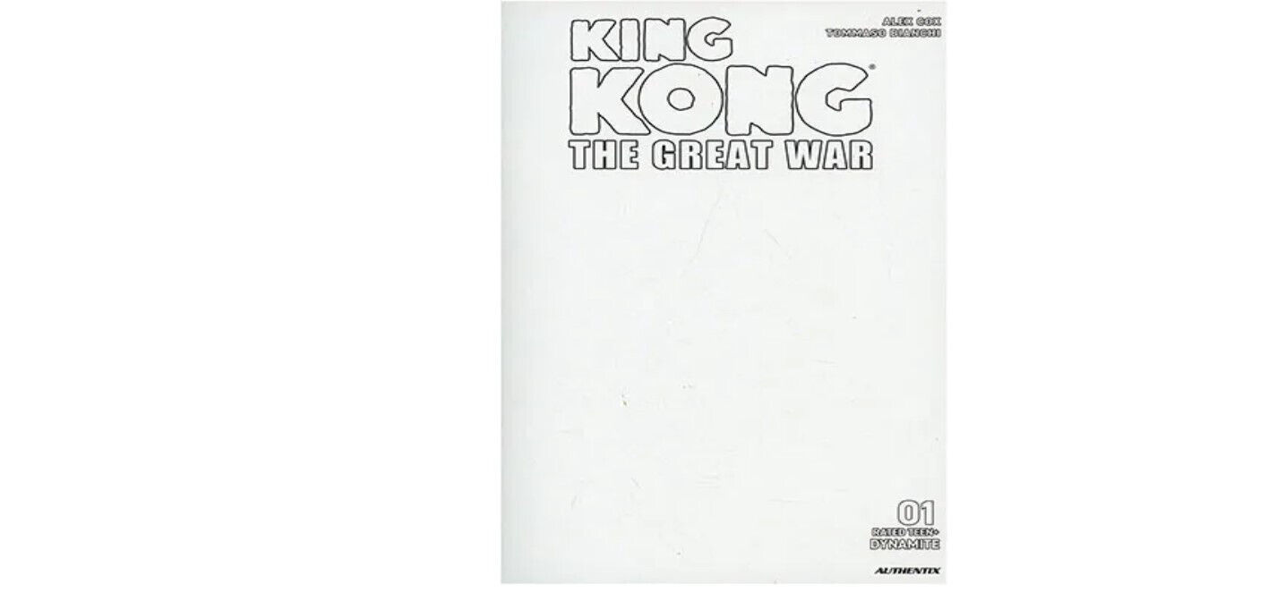 King Kong the Great War #1 Blank Authentix Variant Cover D