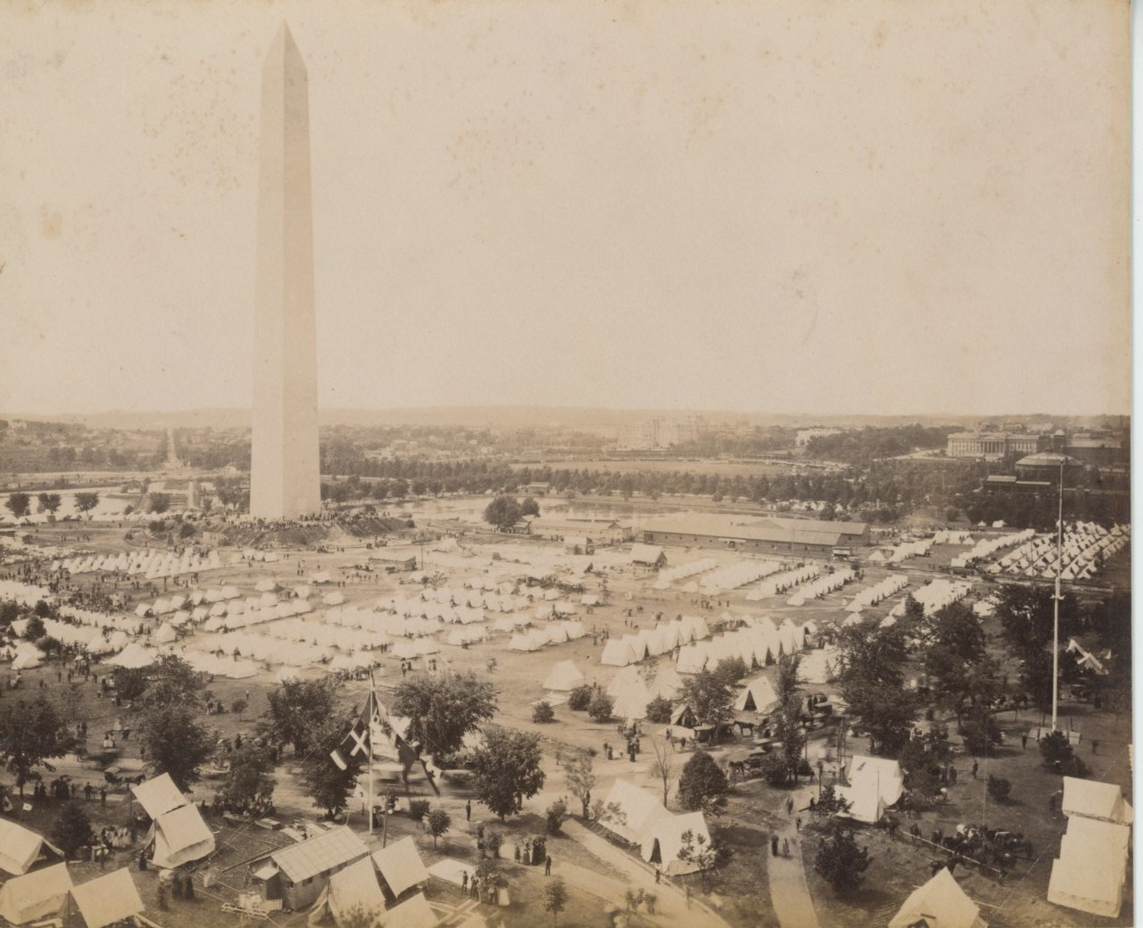 United States, Washington, Washington Monument Vintage Albumen Print Print al