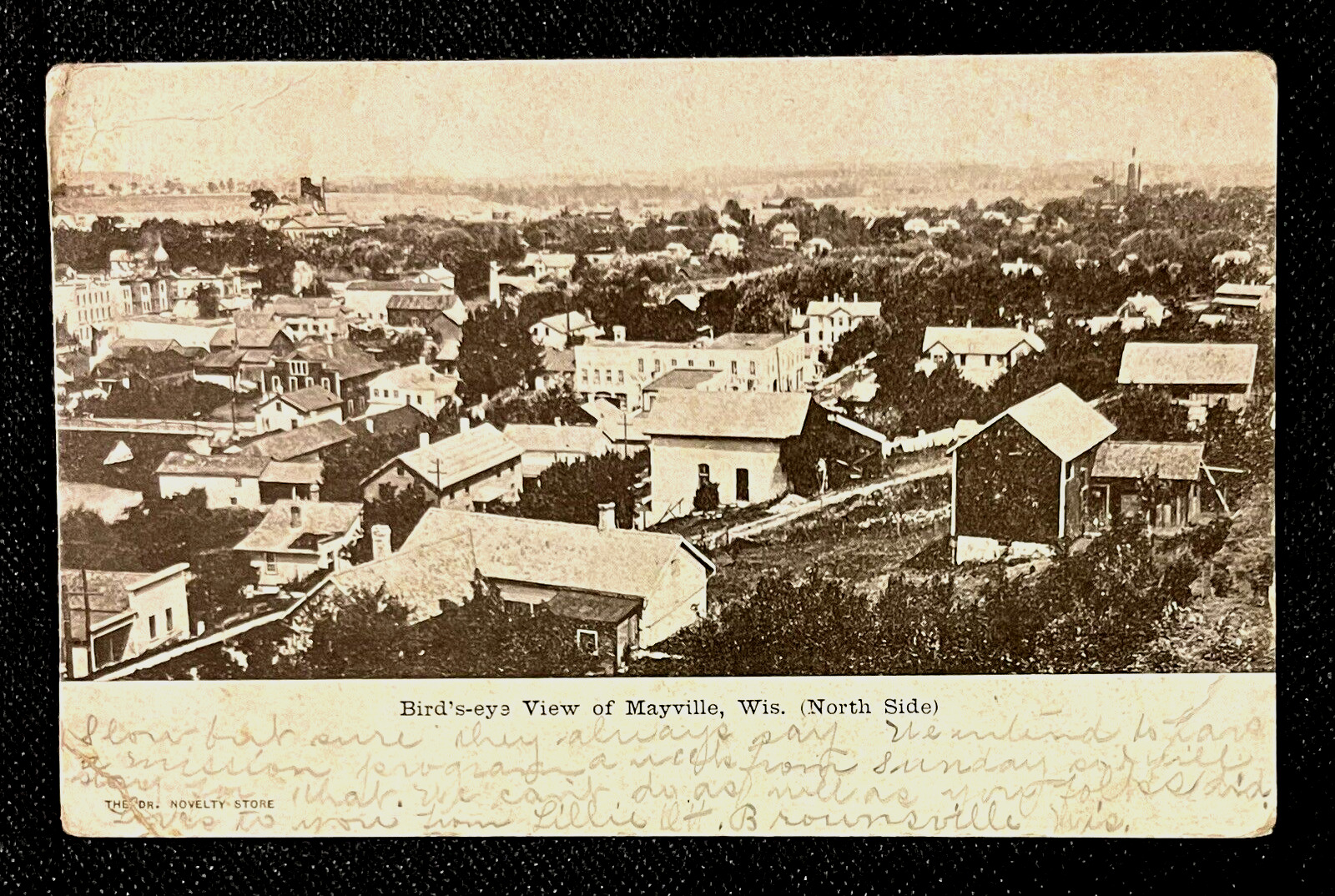 RPPC Birds Eye View Aerial Mayville Wisconsin North Side  A9