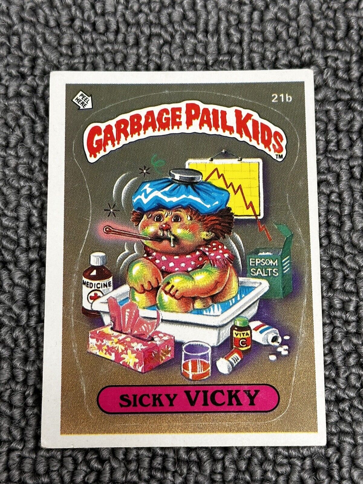 1985 Topps Garbage Pail Kids ~ Sicky Vicky ~ Original Series 1 ~ #21b