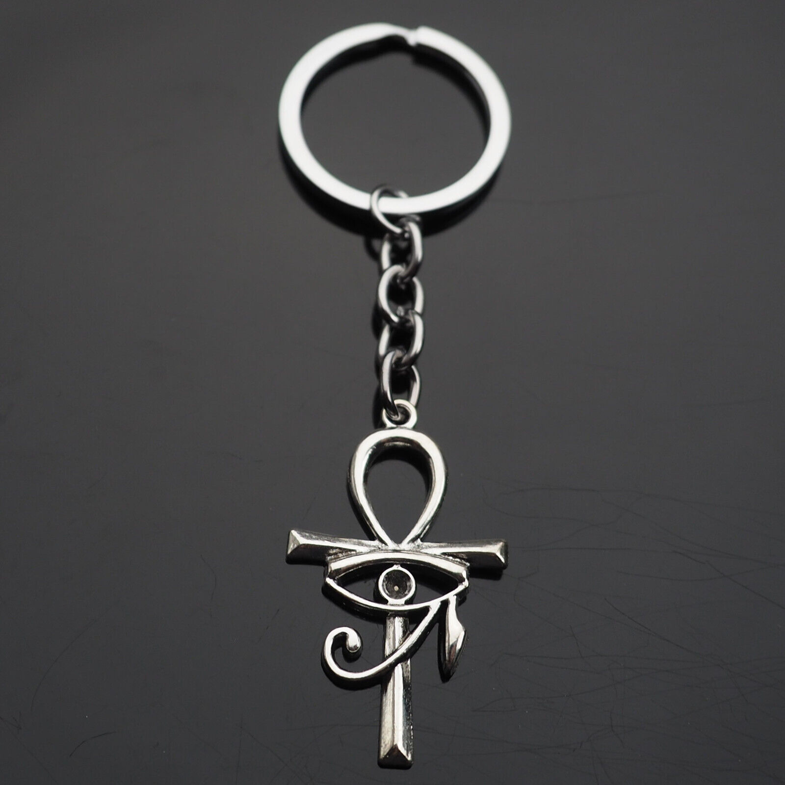 Egyptian Ankh Life Symbol Eye of Horus Ra Cross Keychain Gift Key Chain Ring