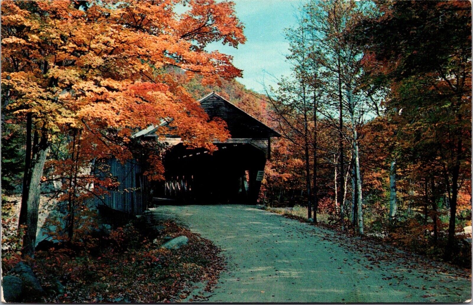 Postcard Old Covered Bridge In New England Vintage Unposted